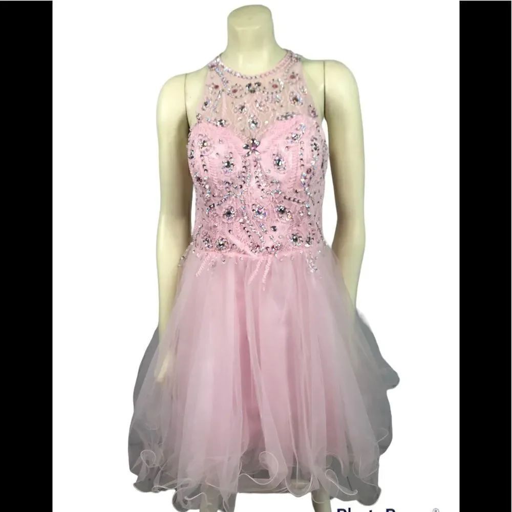 Beaded Lace Bodice Homecoming Dress w/ Layers of Tulle & satin see measurements